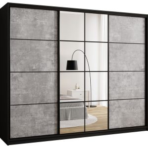 Szafa przesuwna z lustrem 250 cm EDGE beton 671341