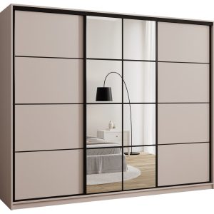 Szafa przesuwna z lustrem 250 cm EDGE beż 671358