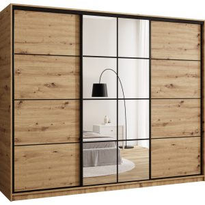 Szafa przesuwna z lustrem 250 cm EDGE dąb artisan 674943