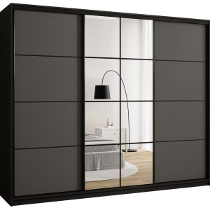 Szafa przesuwna z lustrem 250 cm EDGE grafit 671380