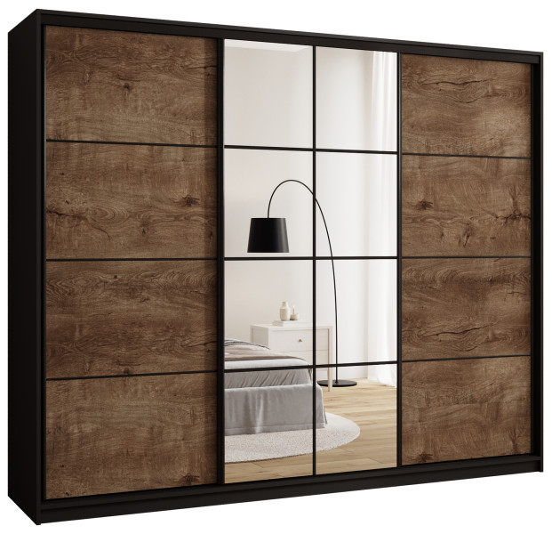 Szafa przesuwna z lustrem 250 cm EDGE loftowa 671485