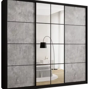 Szafa przesuwna z lustrem 250 cm EDGE MAX beton 671337