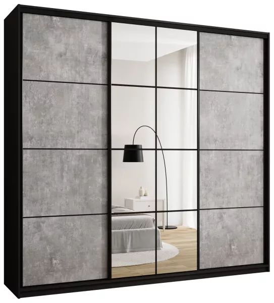 Szafa przesuwna z lustrem 250 cm EDGE MAX beton 671337