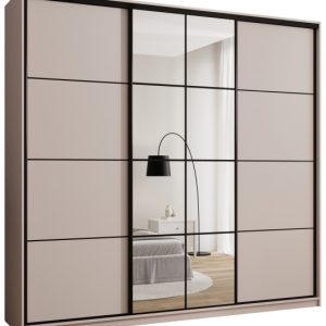 Szafa przesuwna z lustrem 250 cm EDGE MAX beżowa 671414