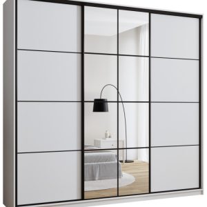 Szafa przesuwna z lustrem 250 cm EDGE MAX biała 671404