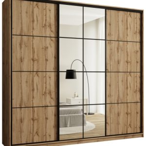Szafa przesuwna z lustrem 250 cm EDGE MAX dąb wotan 671509