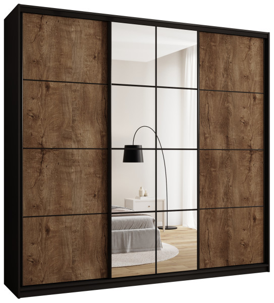 Szafa przesuwna z lustrem 250 cm EDGE MAX loftowa 671390
