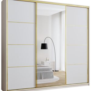 Szafa przesuwna z lustrem 250 cm GOLD NEW MAX wysoka szafa do sypialni 671416