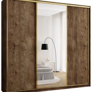 Szafa przesuwna z lustrem 250 cm GOLD NEW MAX wysoka szafa do sypialni 671444