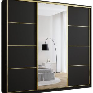 Szafa przesuwna z lustrem 250 cm GOLD NEW MAX wysoka szafa do sypialni 671347