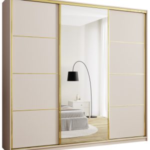Szafa przesuwna z lustrem 250 cm GOLD NEW MAX wysoka szafa do sypialni 671495