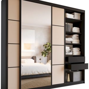 Szafa przesuwna z lustrem 250 cm LOFT MAX beż 527173