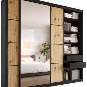 Szafa przesuwna z lustrem 250 cm LOFT MAX z półkami 527376 Szafa przesuwna z lustrem 250 cm LOFT MAX z półkami 527376