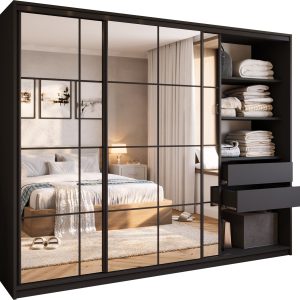 Szafa przesuwna z lustrem 250 cm OPTICA 671758 Szafa przesuwna z lustrem 250 cm OPTICA 671758
