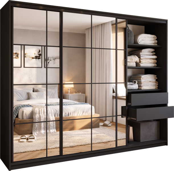 Szafa przesuwna z lustrem 250 cm OPTICA 671758