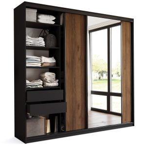 Szafa przesuwna z lustrem 250 LOFT MAX orzech 972361 Szafa przesuwna z lustrem 250 LOFT MAX orzech 972361