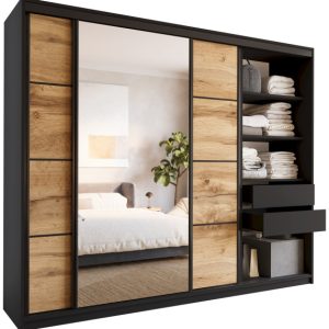 Szafa przesuwna z lustrem 250 wotan czarny LOFT 527169 Szafa przesuwna z lustrem 250 wotan czarny LOFT 527169