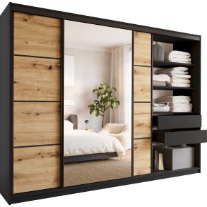 Szafa przesuwna z lustrem 280 artisan czarny LOFT 527148 Szafa przesuwna z lustrem 280 artisan czarny LOFT 527148