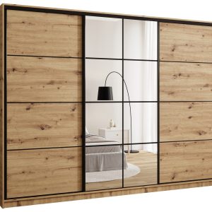 Szafa przesuwna z lustrem 280 cm EDGE dąb artisan 671479