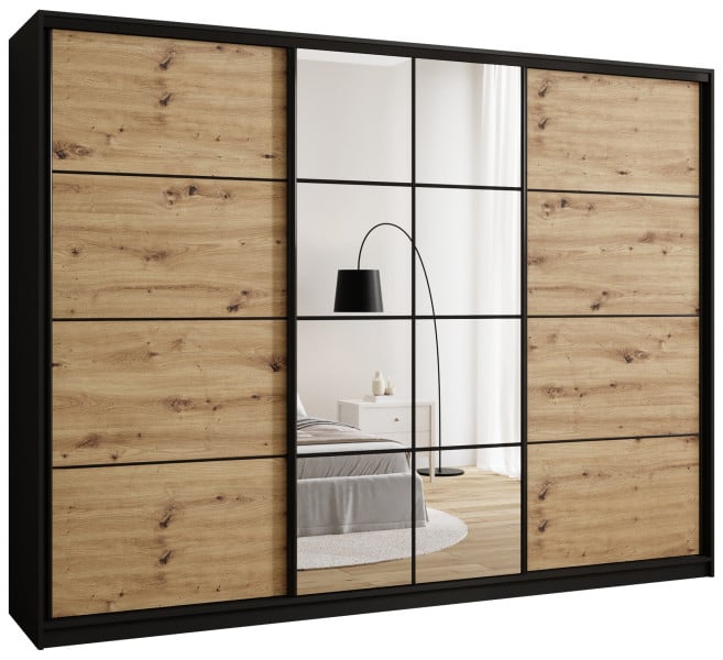 Szafa przesuwna z lustrem 280 cm EDGE loftowa 671369