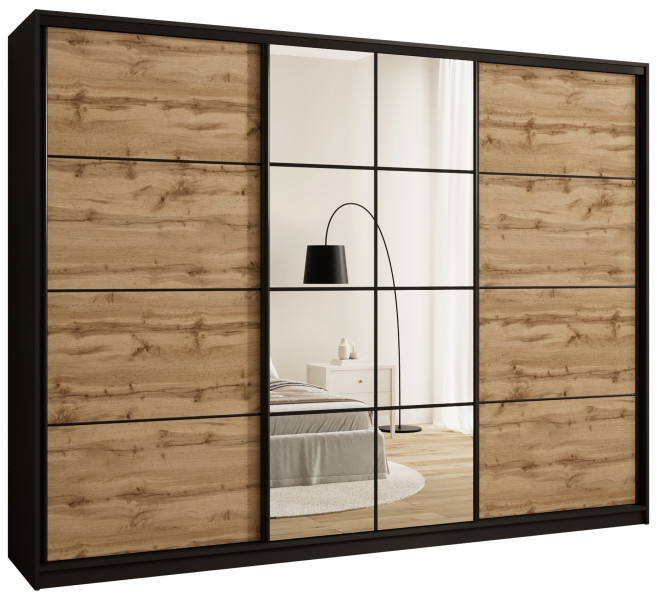 Szafa przesuwna z lustrem 280 cm EDGE loftowa 671368