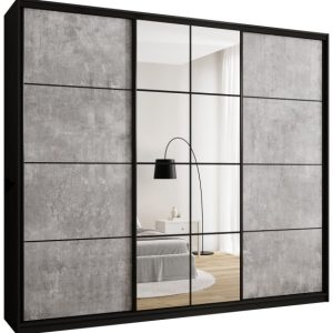 Szafa przesuwna z lustrem 280 cm EDGE MAX beton 671503