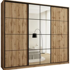 Szafa przesuwna z lustrem 280 cm EDGE MAX dąb wotan 671391