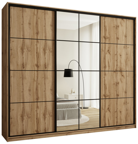 Szafa przesuwna z lustrem 280 cm EDGE MAX dąb wotan 671391
