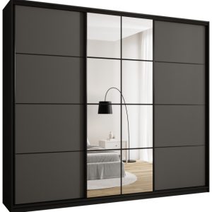 Szafa przesuwna z lustrem 280 cm EDGE MAX grafit 671377