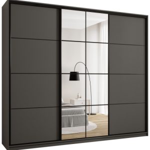 Szafa przesuwna z lustrem 280 cm EDGE MAX grafit 671340