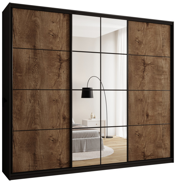 Szafa przesuwna z lustrem 280 cm EDGE MAX loftowa 671359