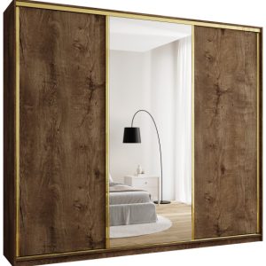 Szafa przesuwna z lustrem 280 cm GOLD NEW MAX wysoka szafa do sypialni 671317