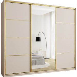 Szafa przesuwna z lustrem 280 cm GOLD NEW MAX wysoka szafa do sypialni 671506