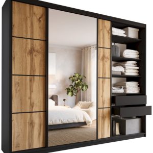 Szafa przesuwna z lustrem 280 cm LOFT MAX z półkami 527336 Szafa przesuwna z lustrem 280 cm LOFT MAX z półkami 527336