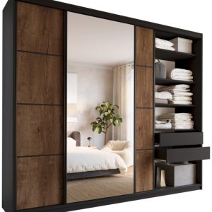 Szafa przesuwna z lustrem 280 cm LOFT MAX z półkami 787770 Szafa przesuwna z lustrem 280 cm LOFT MAX z półkami 787770