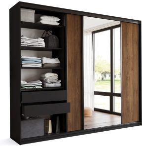 Szafa przesuwna z lustrem 280 LOFT MAX orzech 970210 Szafa przesuwna z lustrem 280 LOFT MAX orzech 970210