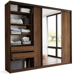 Szafa przesuwna z lustrem 280 LOFT MAX orzech 970204 Szafa przesuwna z lustrem 280 LOFT MAX orzech 970204