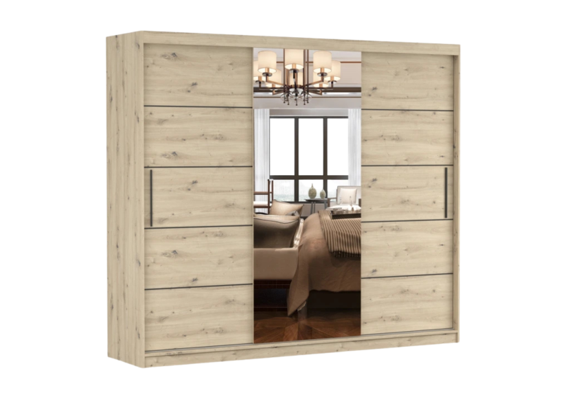 Szafa przesuwna z lustrem Alba 250 Dąb artisan/Dąb artisan 732125
