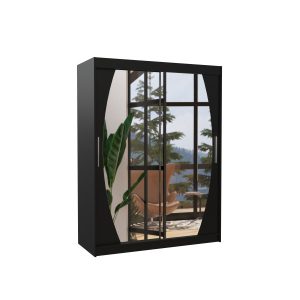 Szafa przesuwna z lustrem ALEN 150 Black 1019579 Szafa przesuwna z lustrem ALEN 150 Black 1019579