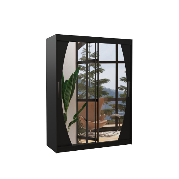 Szafa przesuwna z lustrem ALEN 150 Black 1019579