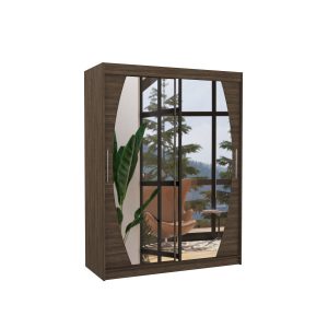 Szafa przesuwna z lustrem ALEN 150 Choco 1019568 Szafa przesuwna z lustrem ALEN 150 Choco 1019568