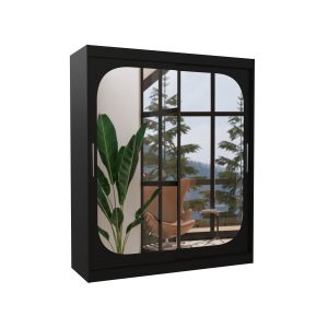 Szafa przesuwna z lustrem ARIZONA 180 Black 1018652 Szafa przesuwna z lustrem ARIZONA 180 Black 1018652