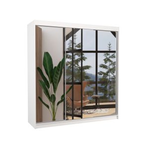 Szafa przesuwna z lustrem AUSTIN 200 White 1019552 Szafa przesuwna z lustrem AUSTIN 200 White 1019552