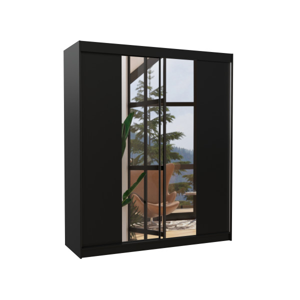 Szafa przesuwna z lustrem BALANCE 180 Black 1019546