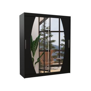 Szafa przesuwna z lustrem BALTIMORE 180 Black 1018665 Szafa przesuwna z lustrem BALTIMORE 180 Black 1018665