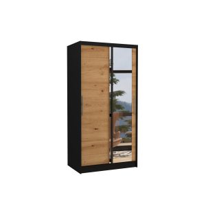Szafa przesuwna z lustrem BAROS 100 Black 1018134