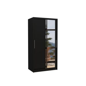 Szafa przesuwna z lustrem BAROS 100 Black 1018063