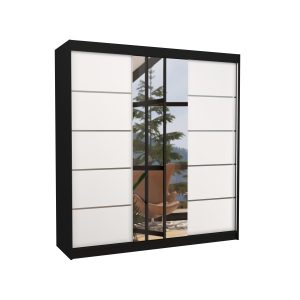 Szafa przesuwna z lustrem BERGEN 200 Black 1018056 Szafa przesuwna z lustrem BERGEN 200 Black 1018056