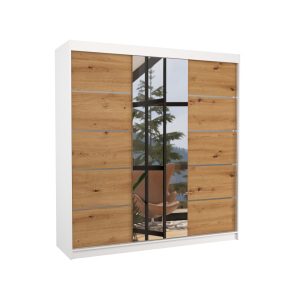 Szafa przesuwna z lustrem BERGEN 200 White 1018179 Szafa przesuwna z lustrem BERGEN 200 White 1018179