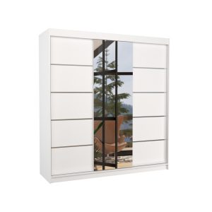 Szafa przesuwna z lustrem BERGEN 200 White 1018289 Szafa przesuwna z lustrem BERGEN 200 White 1018289